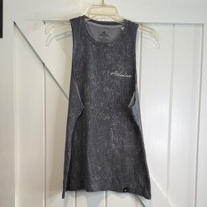 adidas Gray Washed Muscle Tank with Script Logo